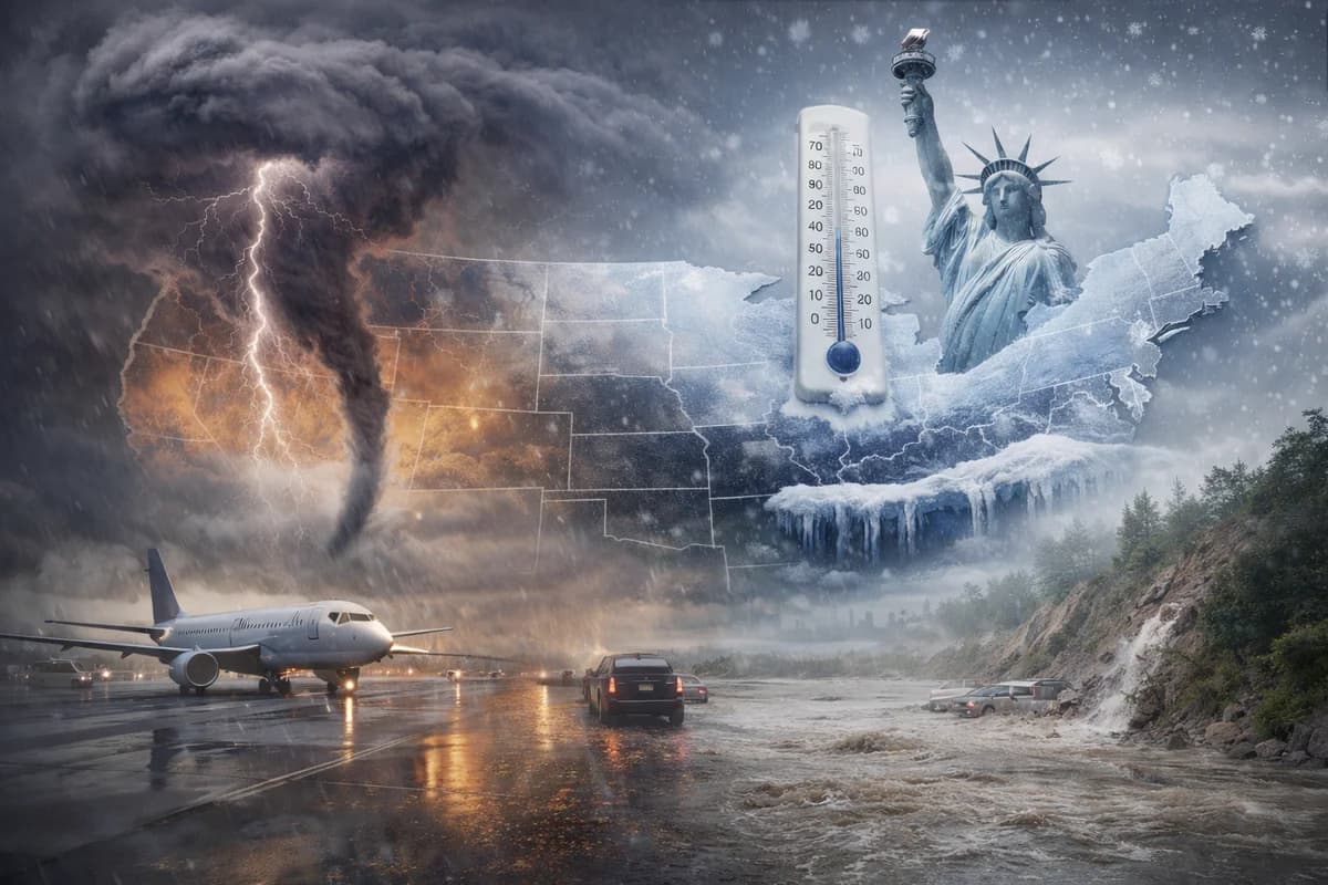 Previsão do tempo nos EUA: tempestades no Meio-Oeste, frio intenso no Nordeste e alerta de enchentes na Califórnia